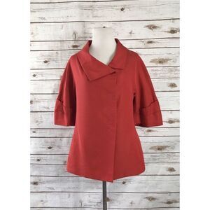 Lela Rose Jacket size 4 Asymmetrical Snap Silk‎ Cotton